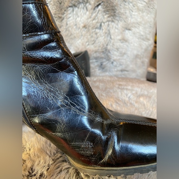 Franco Sarto faux Leather Heeled Ankle Booties Size 6M - Picture 7 of 10
